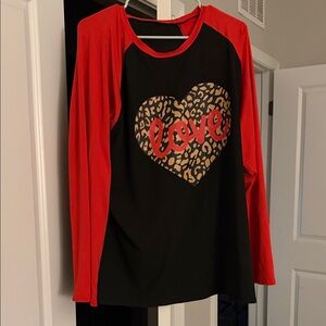 Red and Black Love Heart Shirt